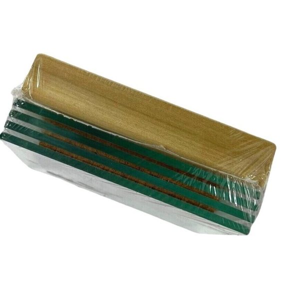 The Gallery Collection Tempered Art Glass Coasters With Wooden Stand 4" x 4" - Picture 4 of 5